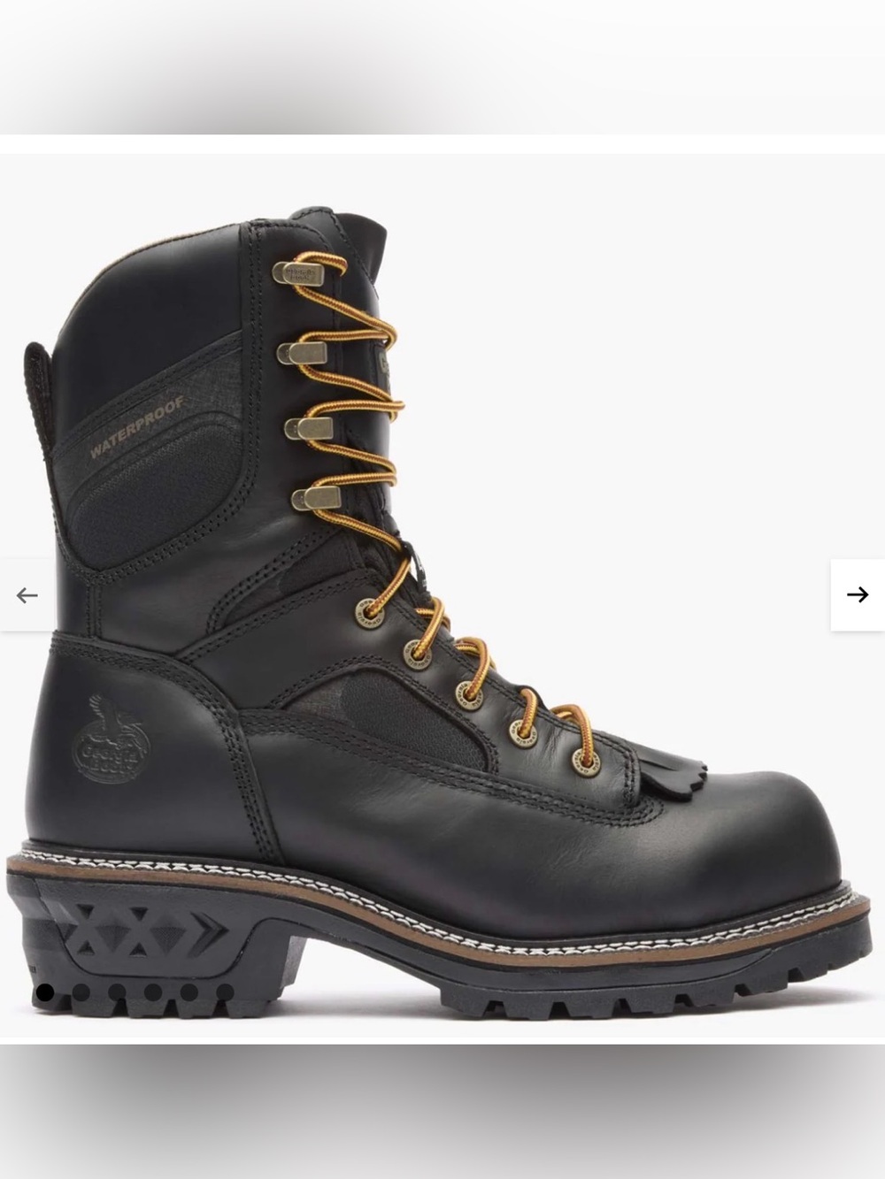 GEORGIA BOOT LTX LOGGER COMPOSITE TOE WATERPROOF BLACK WORK BOOT